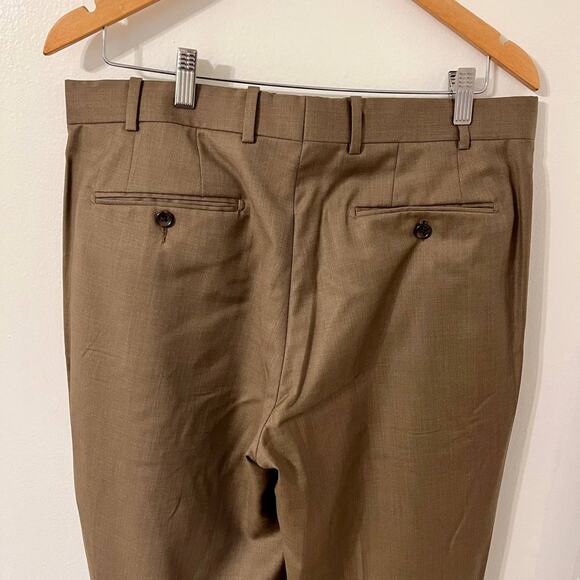 Paul Betenly Vantage Dress Pants Mens Size 34 Tan Super 120's Wool Classic - Picture 7 of 13